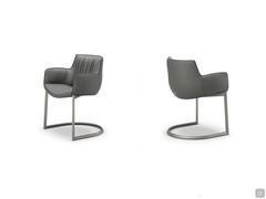 Front and back view of Rhonda chair by Cattelan in the Cantilever model with embossed steel structure