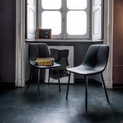 Upholstered chair with chromed legs By by Bonaldo