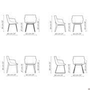 Artika armchair by Bonaldo (from top to bottom, from left to right) - metal legs, wooden legs, covered legs, sled legs