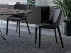 Upholstered chair with slim legs Artika by Bonaldo, also available with legs upholstered to match seat and back