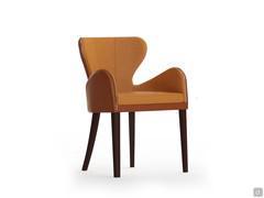 Brixia upholstered chair with two-tone upholstery and wooden legs