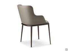 View of the back of the Magda chair by Cattelan with armrests and metal legs