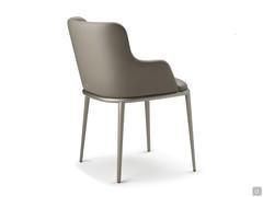 View of the back of the Magda chair by Cattelan with armrests and metal legs