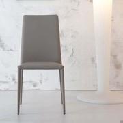 Front view of leather dining chair Eral by Bonaldo