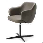 Side view of the upholstered chair with 4 spokes Bombè X by Cattelan