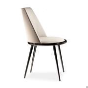 Chair Aurora by Cantori with upholstered seat and back, black nickel metal frame