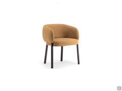 Upholstered armchair with wooden legs Hamide also available in chair version without armrests