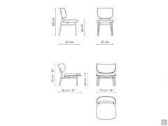 Chair and armchair Noor by Bonaldo - Dimensions