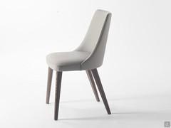 Leather and wood upholstered chair Laura (leg finish not available)