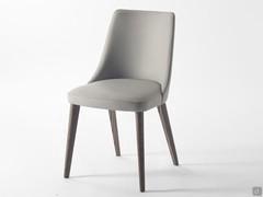 Leather and wood upholstered chair Laura (leg finish not available)