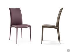 Modern living-room upholstered Europa chair entirely covered with profile in contrast