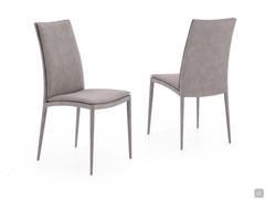 Upholstered Europa chair with integrated cushion entirely covered in Nubuck leather