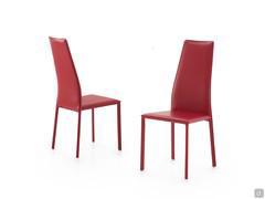 Hekla upholstered high-back chair, available in both upholstered and painted leg versions