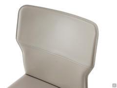 Detail of the high, contoured backrest of the Denali chair