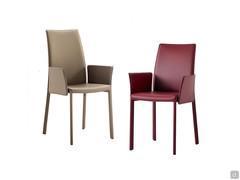 Leather chair with armrests Keilir all upholstered. Also available in a version without armrests