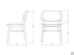 Chloe wooden chair with four legs - Measurements