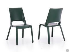 Chairs Madera fully upholstered in leatherette col.209 green