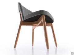 Modern chair upholstered in Sophos fabric with beechwood frame stained to contrast with fabric cover