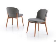 Sophos fabric-covered modern chair in Barren fabric colour 09 with stained wooden legs