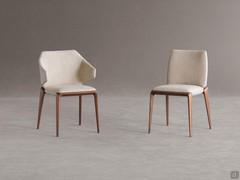 Upholstered chair with solid wood legs Hiru, offered with or without arms