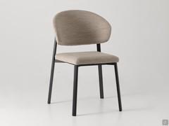 Omnia armchair, with upholstered seat and wide curved backrest