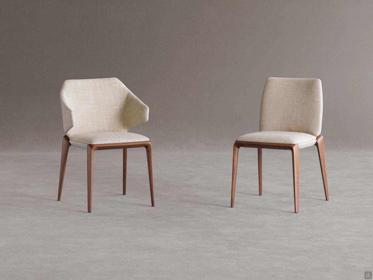 Upholstered chair with solid wood legs Hiru, offered with or without arms