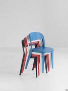 Minima wooden chairs in the model without armrests, stackable up to 4 high