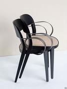 Minima wooden chairs in the model with armrests, stackable up to 2 units