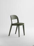 Minima chair with Olive Green stained ash frame and tone on tone textile seat