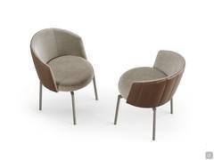 Leslie modern and elegant leather and fabric chair