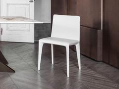 Sleek and modern chair Filly in a stylish white leather version