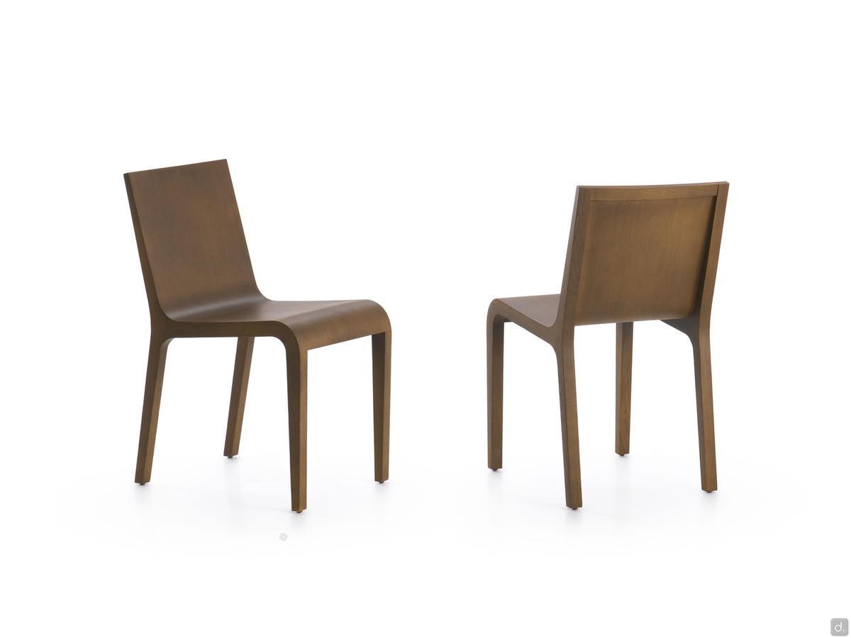 Lightweight wooden chair Leaf with wood veneer layer designing both backrest and seat