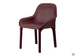 Kamet belting leather chair with low armrests, legs always upholstered in matching colour