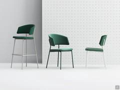 Darcey with metal structure in version chair, armchair and stool