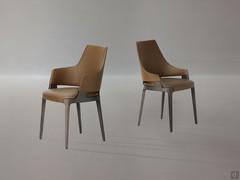 Velis chair and armchair with high backrest