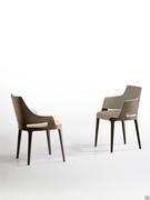 Velis in the chair and armchair version with wooden backrest