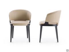 Front and side view of the Velis lounge chair