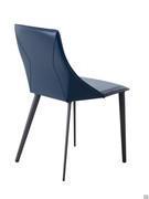 Antelos chair in blue belting leather with black metal legs