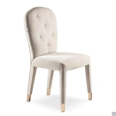 Liz velvet tufted chair by Cantori with low seat-back