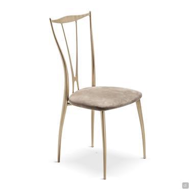 Vilma modern iron dining chair with a modern and essential look - decorated seat-back