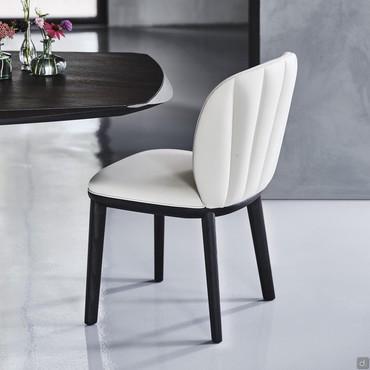 Chrishell by Cattelan upholstered chair with shaped-sell finish