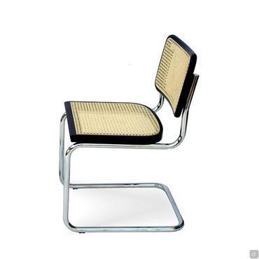 Cesca B32 Chair by Marcel Breuer - black lacquered beech and rattan seat