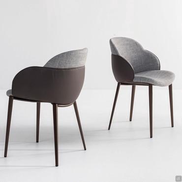 Two-tone upholstered lounge chair My Way by Bonaldo