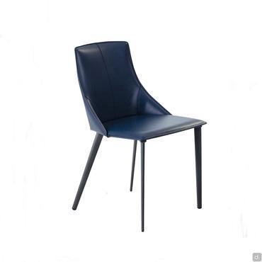 Modern belting leather chair with metal legs Antelos