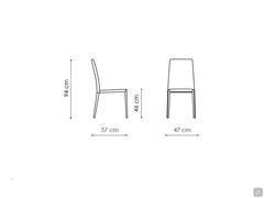 Leather dining chair Eral by Bonaldo - Measurements