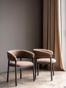 Pair of elegant Lisa chairs shown in the armchair version with armrests, ideal as a table-top or in front of a writing desk