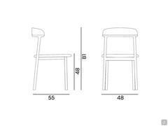 Outline and dimensions of the Lisa chair