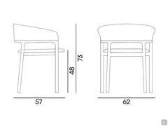 Outline and dimensions of the Lisa armchair