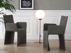 Pair of Ketch chairs with armrests fully covered in removable fabric, also ideal for creating conversation corners