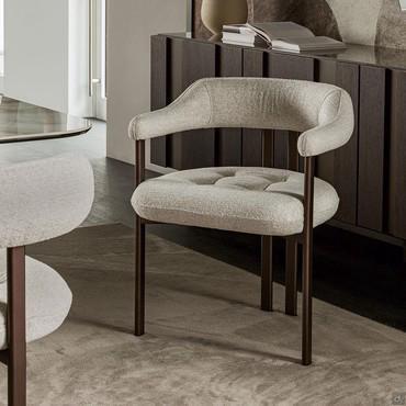 Armchair with upholstered armrests Greta by Cattelan